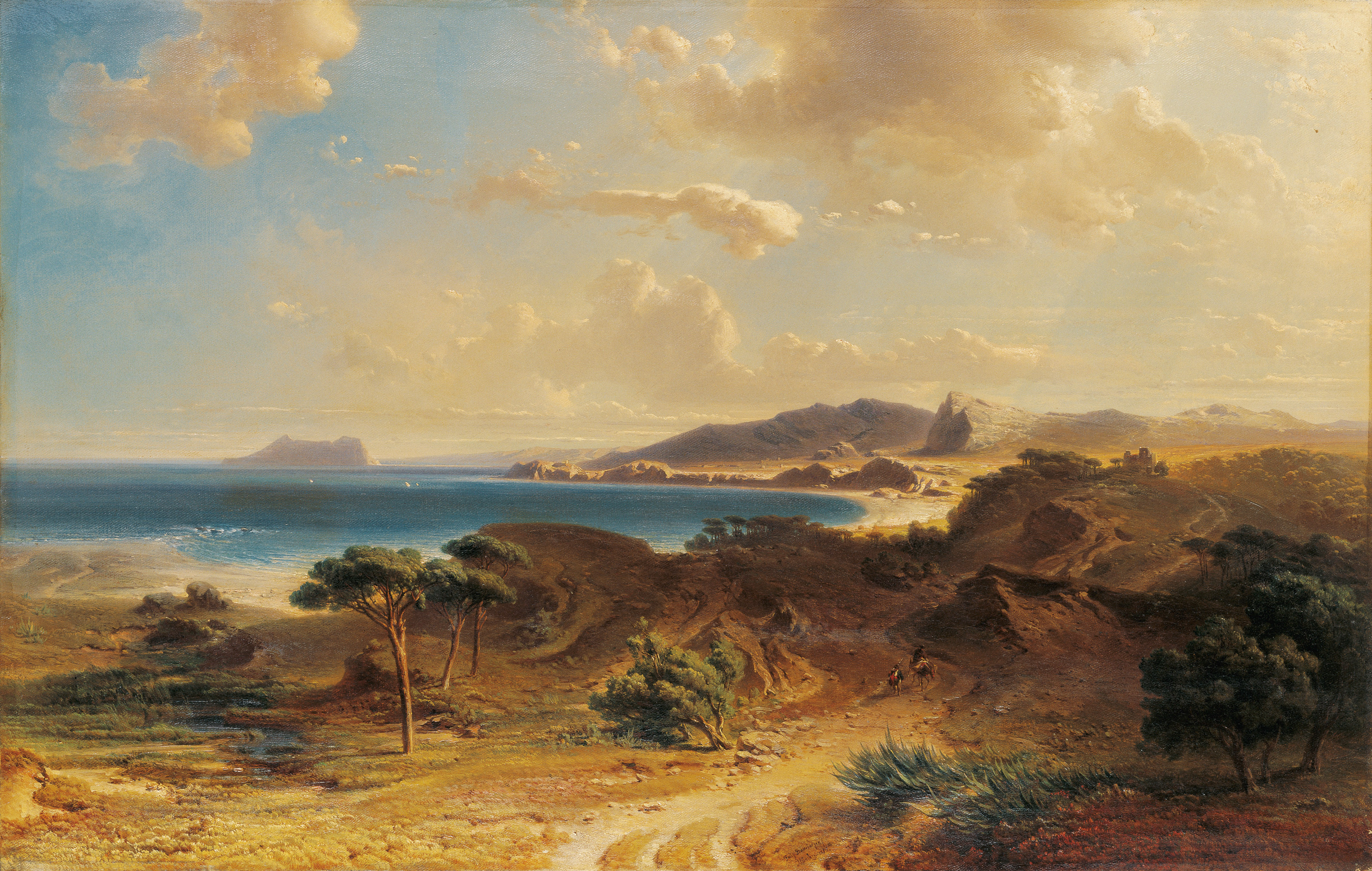 Playa de Estepona con la vista del Peñón de Gibraltar