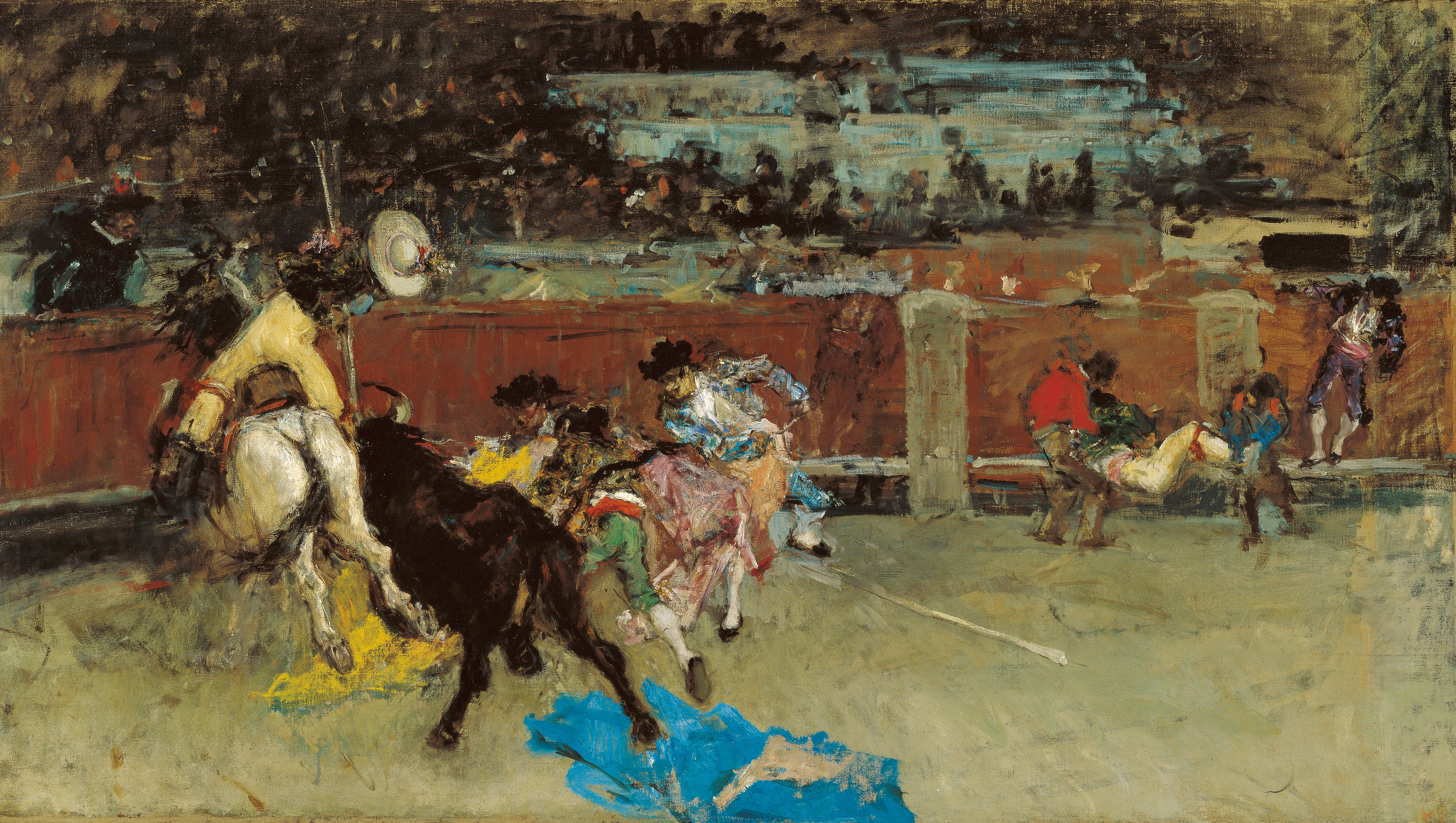 Corrida de toros. Picador herido